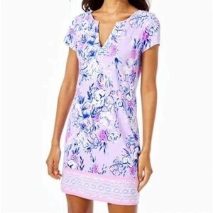 Lilly Pulitzer Dress Light Lilac Verbena Trunks Sophiletta UPF 50+ Shift Size XL
